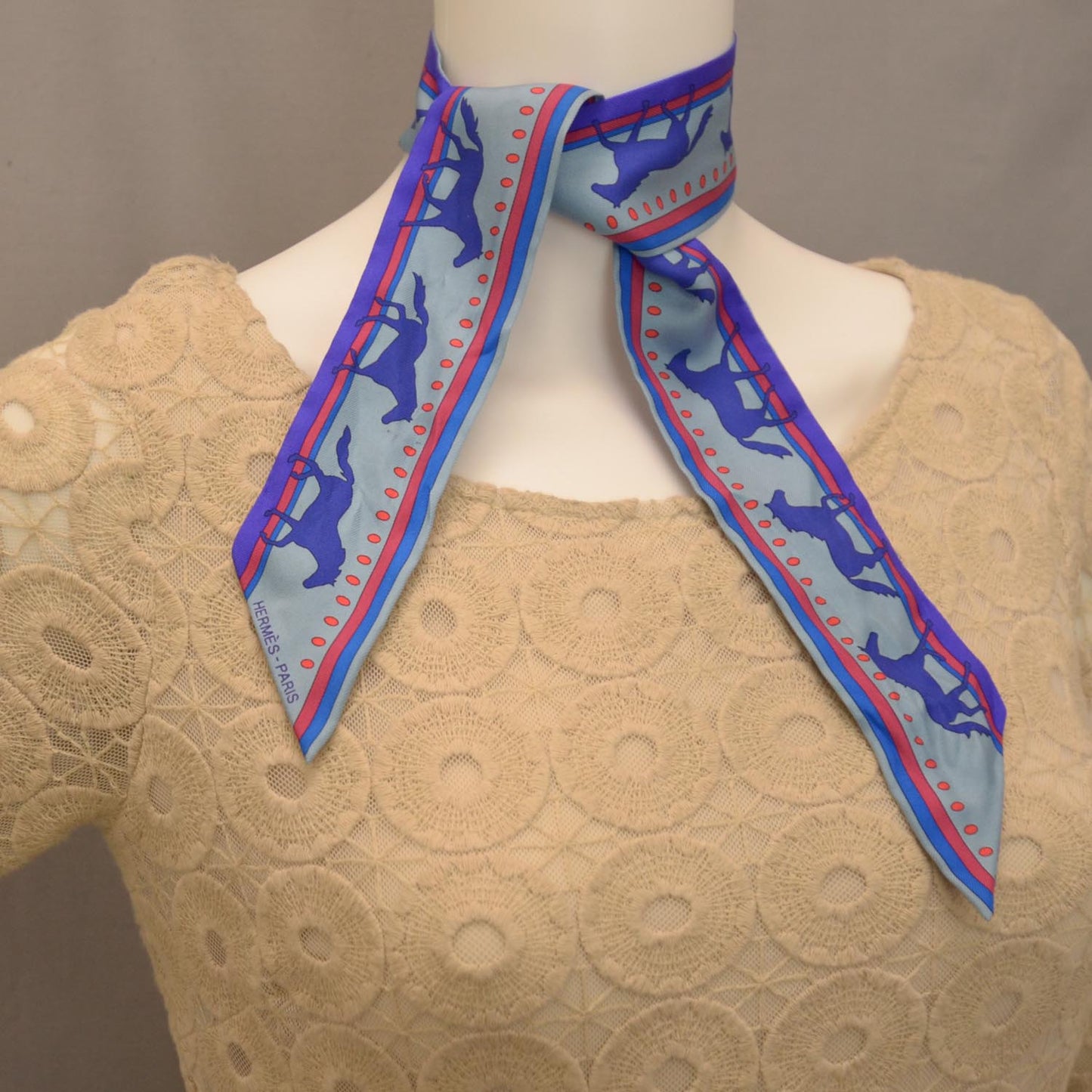 Silk Sequences Twilly Scarf Bleu Glacier