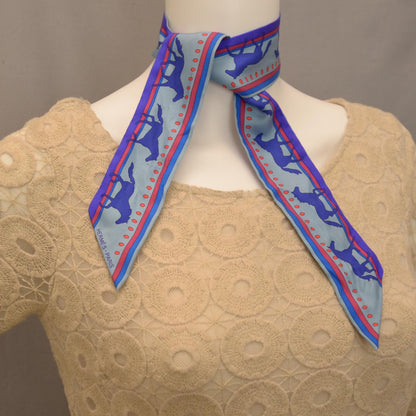 Hermes Silk Sequences Twilly Scarf Bleu Glacier 2 of 5