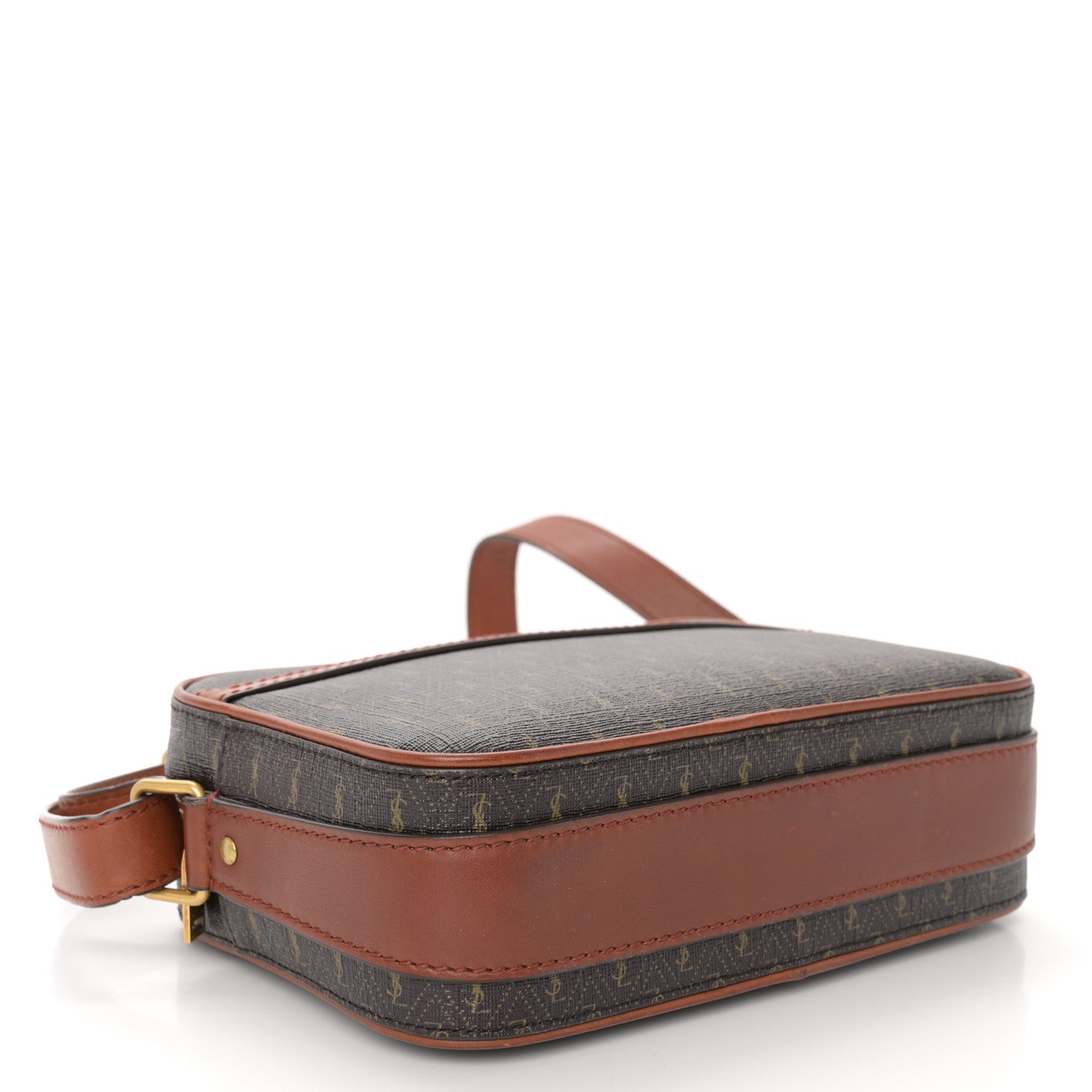 Saint Laurent Canvas Smooth Calfskin Le Monogramme Camera Bag Chestnut 4 of 10