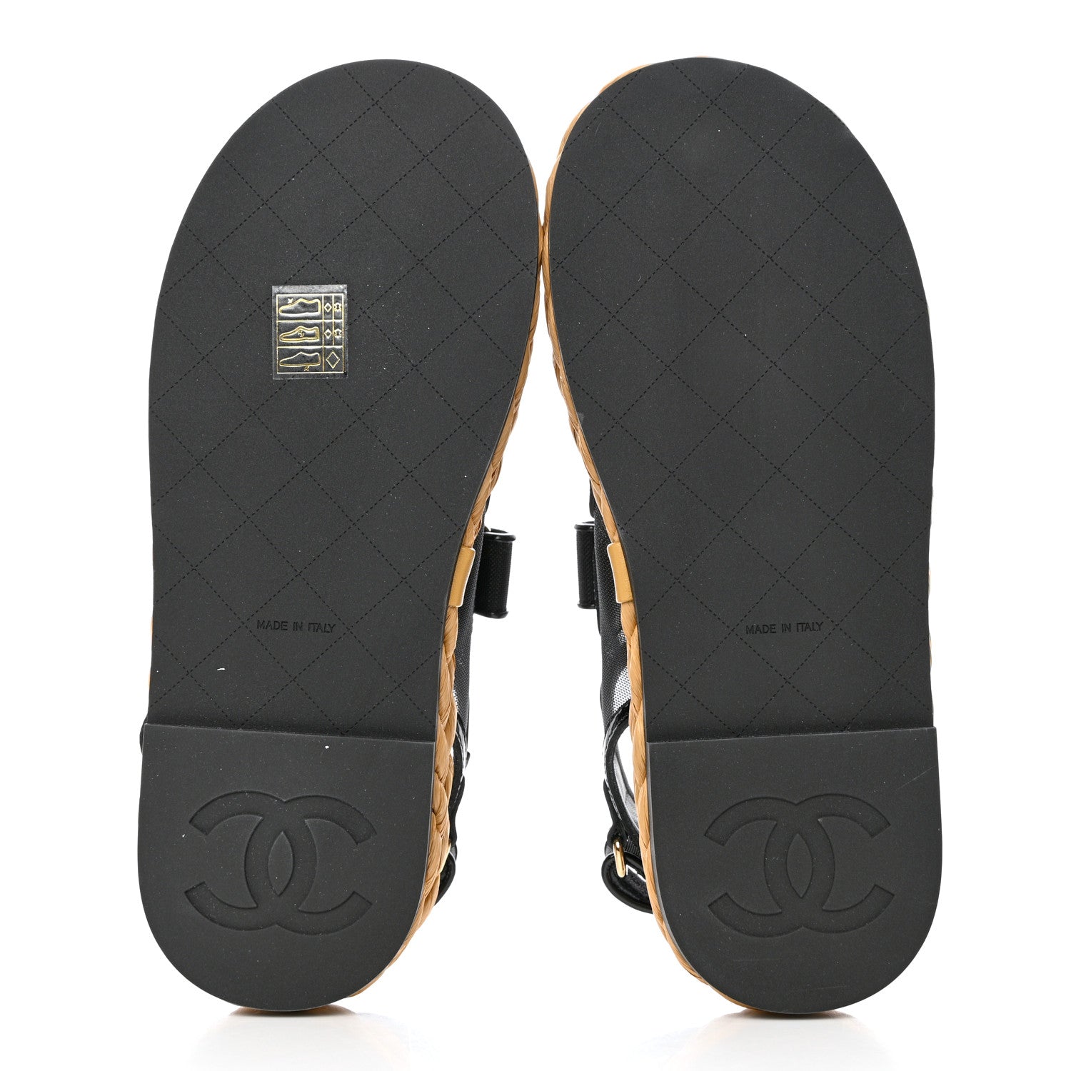Chanel Mesh Patent Calfskin Velcro Dad Sandals 36.5 Black 5 of 9