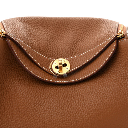 Hermes Taurillon Clemence Lindy 26 Gold 8 of 11