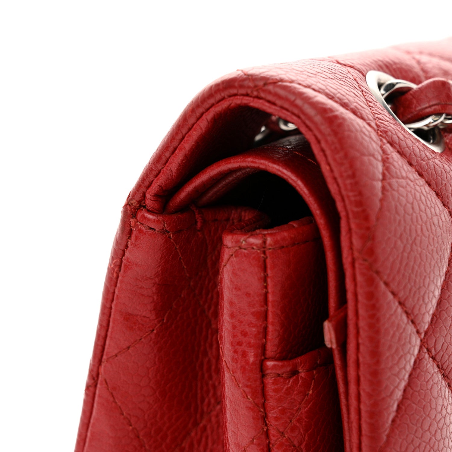 Chanel Caviar Quilted Medium Double Flap Red 11 of 15