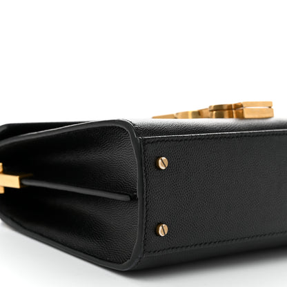Saint Laurent Grain de Poudre Mini Classic Monogram Cassandra Top Handle Black 8 of 10