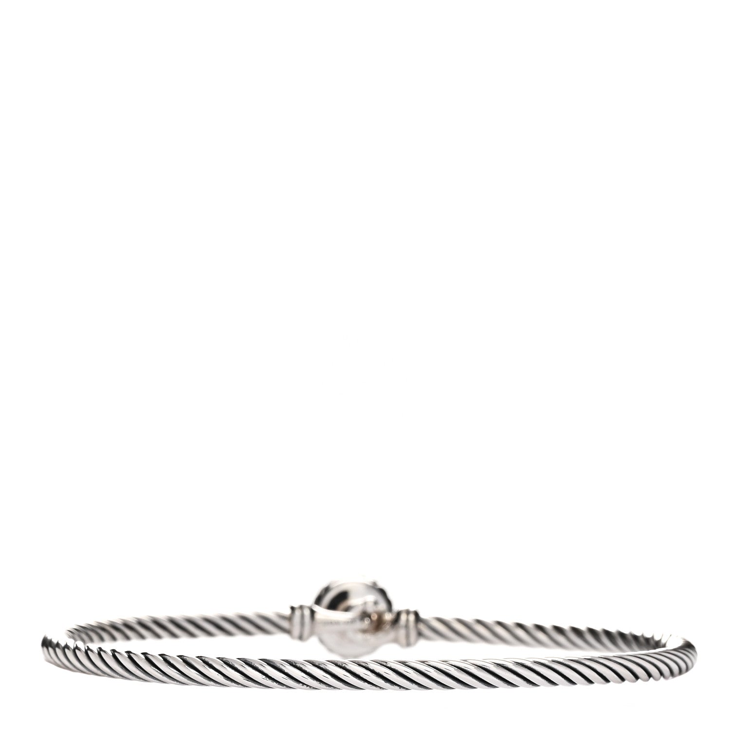 David Yurman Sterling Silver Diamond 3mm Chatelaine Bracelet 2 of 3