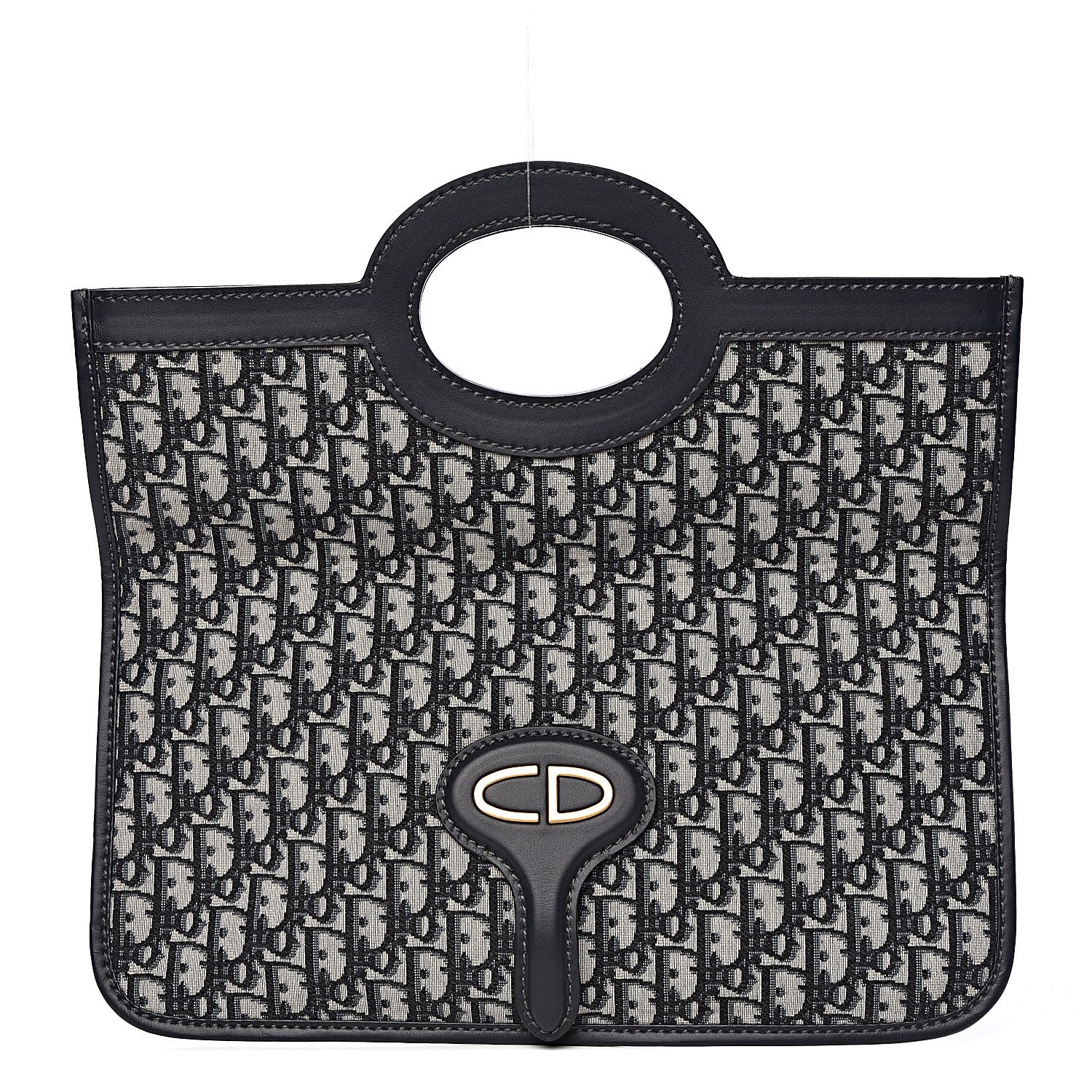 Christian Dior Oblique Fold Over Clutch Blue 3 of 12