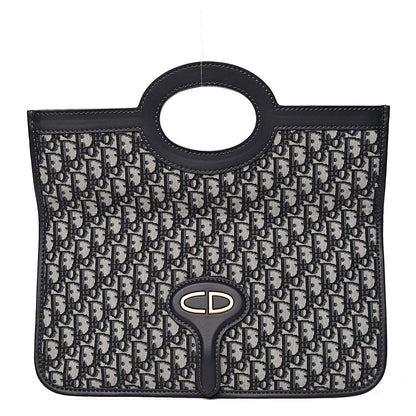 Christian Dior Oblique Fold Over Clutch Blue 3 of 12