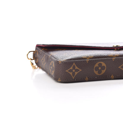 Louis Vuitton Monogram Pochette Felicie Chain Wallet Fuchsia 5 of 11