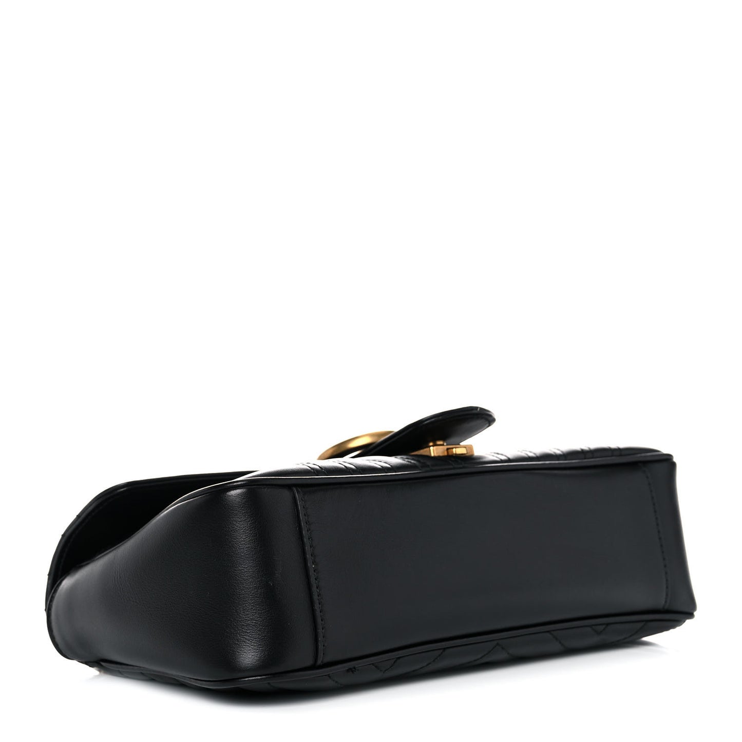 Calfskin Matelasse Small GG Marmont Shoulder Bag Black