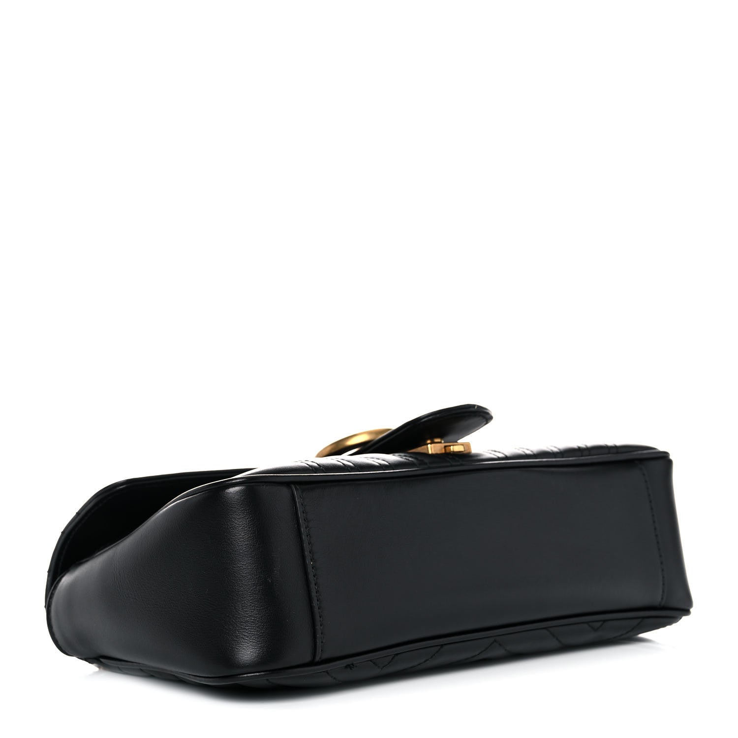 Gucci Calfskin Matelasse Small GG Marmont Shoulder Bag Black 4 of 20