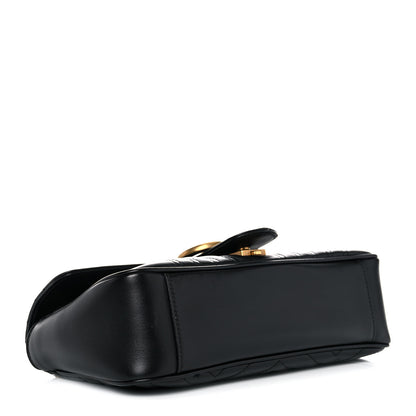 Gucci Calfskin Matelasse Small GG Marmont Shoulder Bag Black 4 of 20