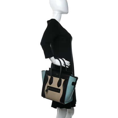 Celine Bullhide Drummed Calfskin Micro Tri-Color Luggage Antarctic 2 of 8