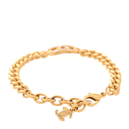 Chanel Crystal CC Chain Link Bracelet Gold 3 of 5