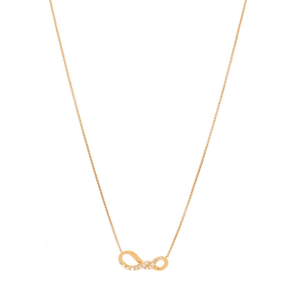 David Yurman 18K Yellow Gold Diamond Infinity Twist Pendant Necklace 1 of 5