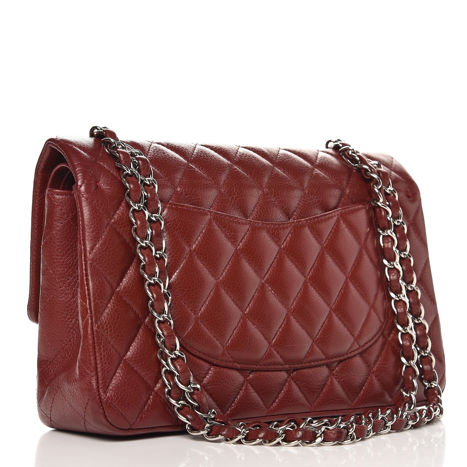 Chanel Caviar Quilted Medium Double Flap Dark Red 4 of 11