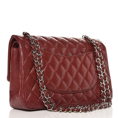Chanel Caviar Quilted Medium Double Flap Dark Red 4 of 11
