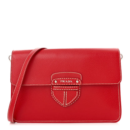 Prada City Calf Cinghiale Crossbody Bag Rubino 1 of 12