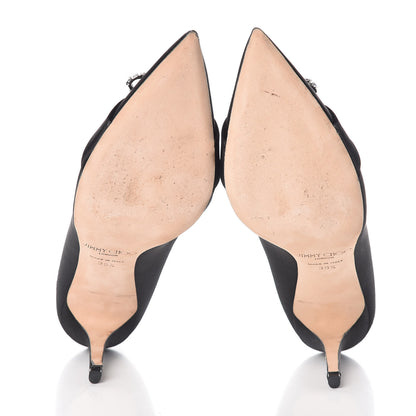 Jimmy Choo Satin Crystal Pumps 39.5 Black 5 of 10