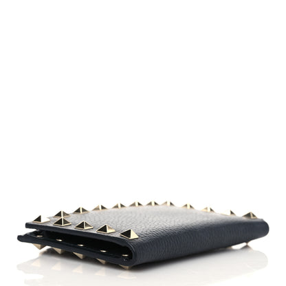 Valentino Garavani Grainy Calfskin Rockstud Coin Purse Card Holder Black 4 of 6