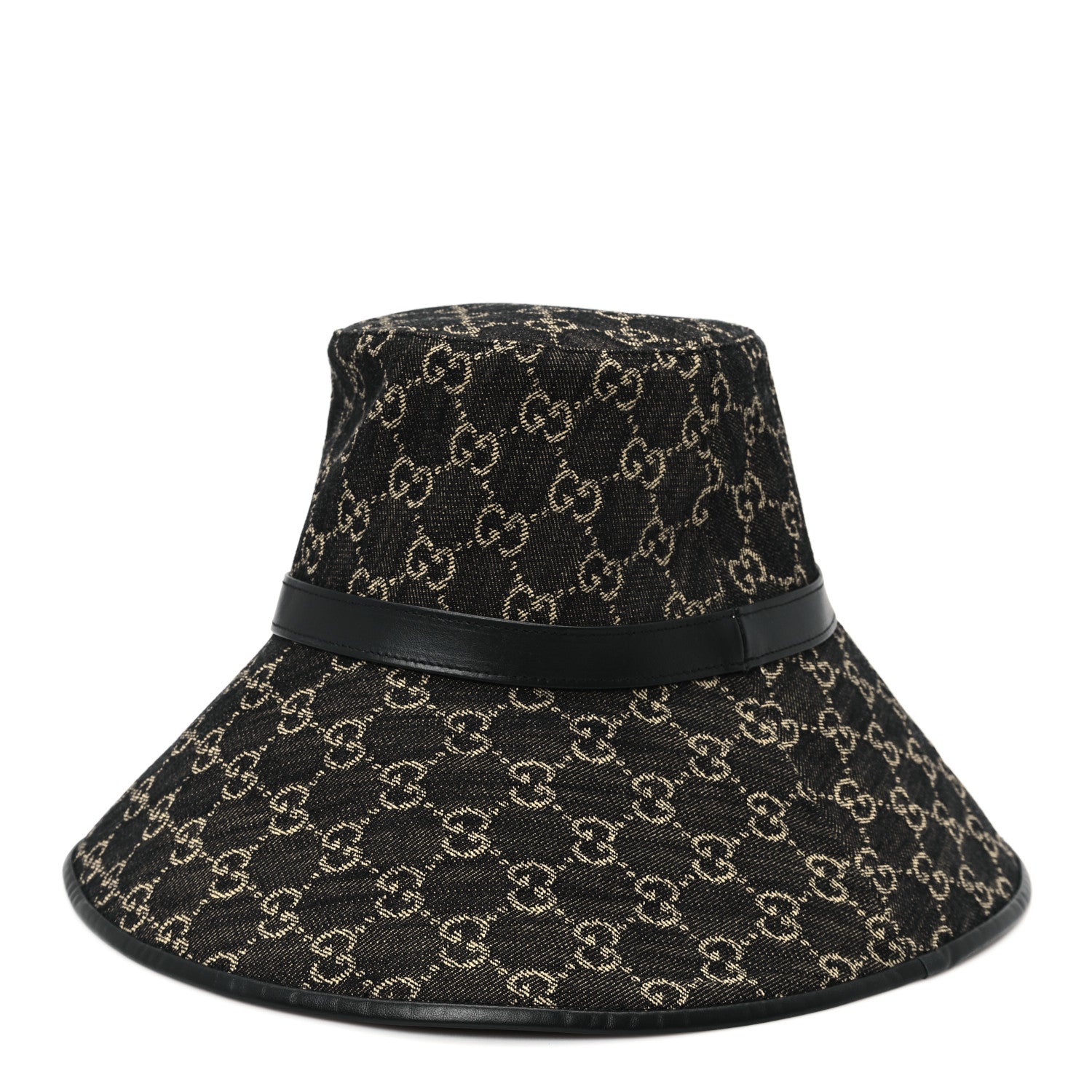 Gucci Monogram Wide Brim Hat M Black 1 of 9