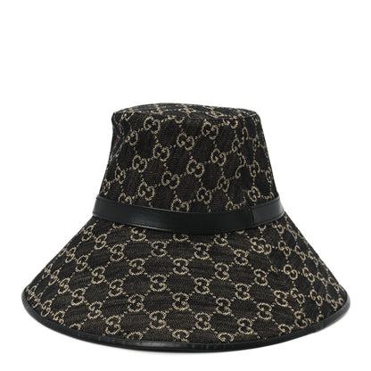 Gucci Monogram Wide Brim Hat M Black 1 of 9