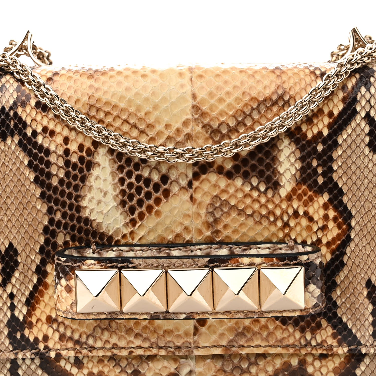 Valentino Garavani Snakeskin Va Va Voom Shoulder Bag Beige 7 of 9