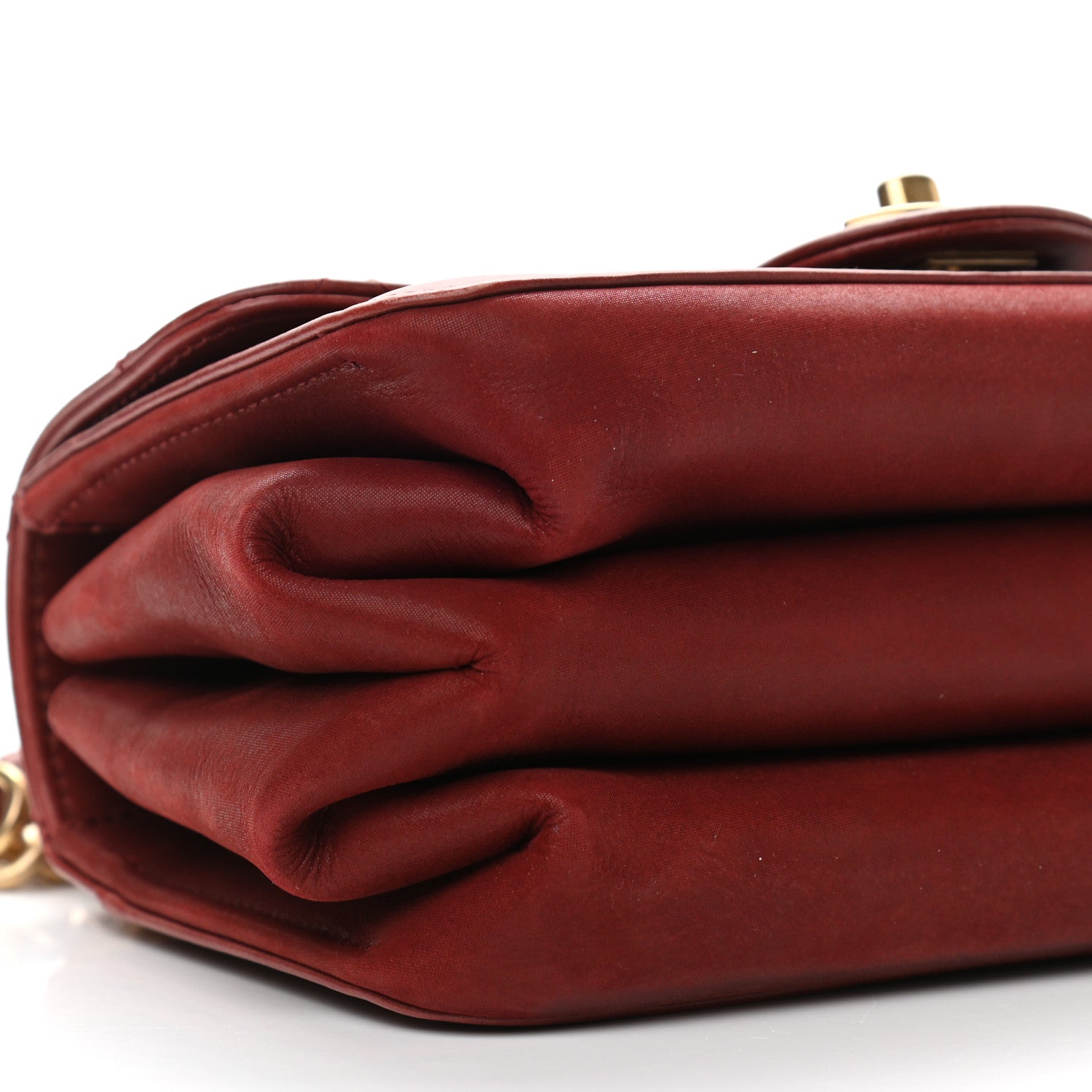 Chanel Iridescent Calfskin Quilted Small Straight Lined Flap Red 8 of 10