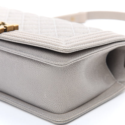Chanel Caviar Quilted Medium Boy Flap Taupe 8 of 10