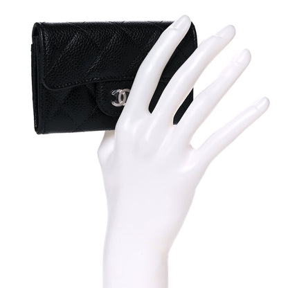 Chanel Caviar Quilted Flap Card Holder Wallet Black 2 of 12