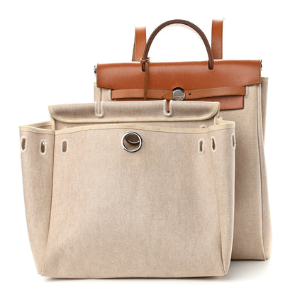 Hermes Vache Hunter Criss Viking Herbag a Dos Retourne Backpack Ecru Beige Naturel 3 of 10