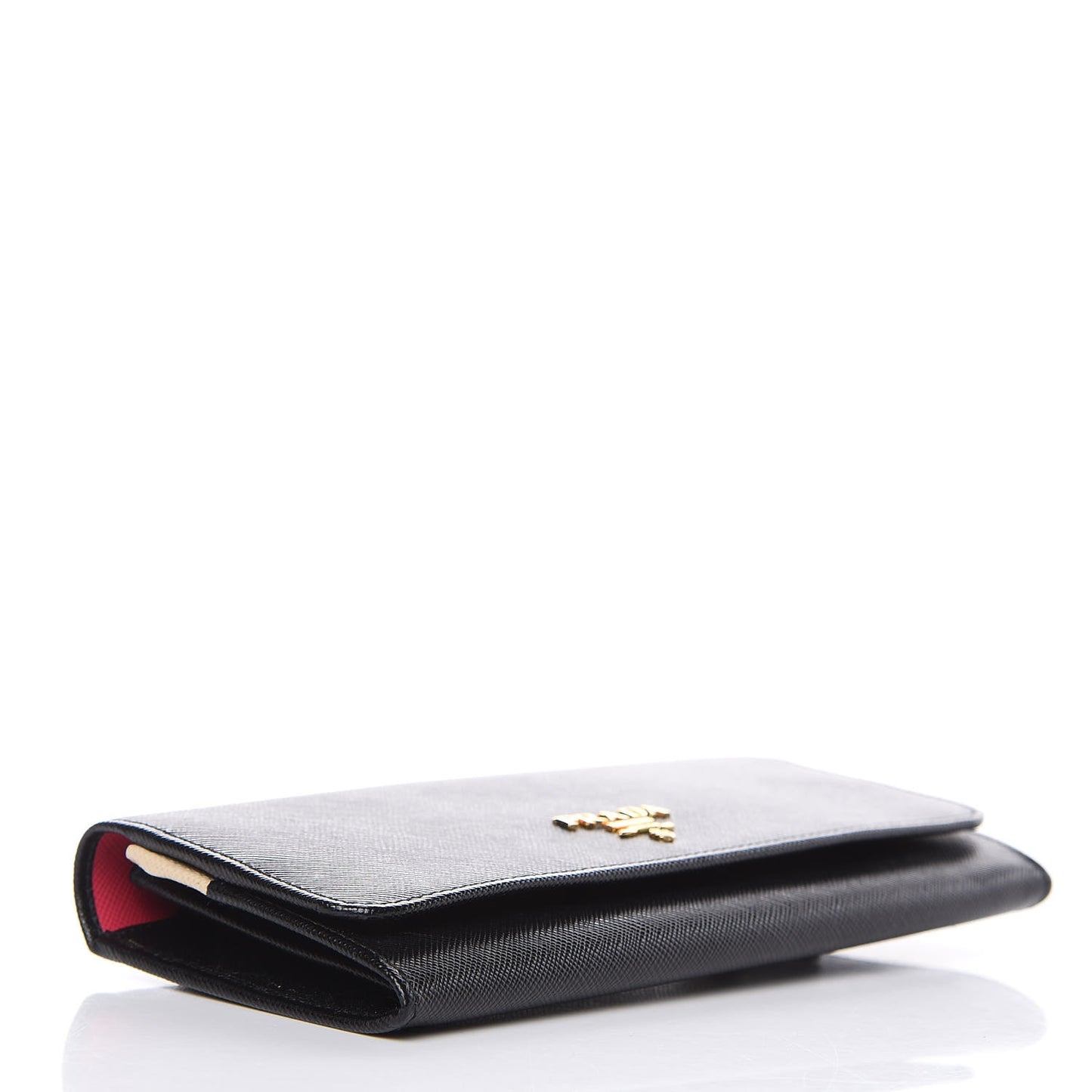 Saffiano Colour Continental Flap Wallet Black