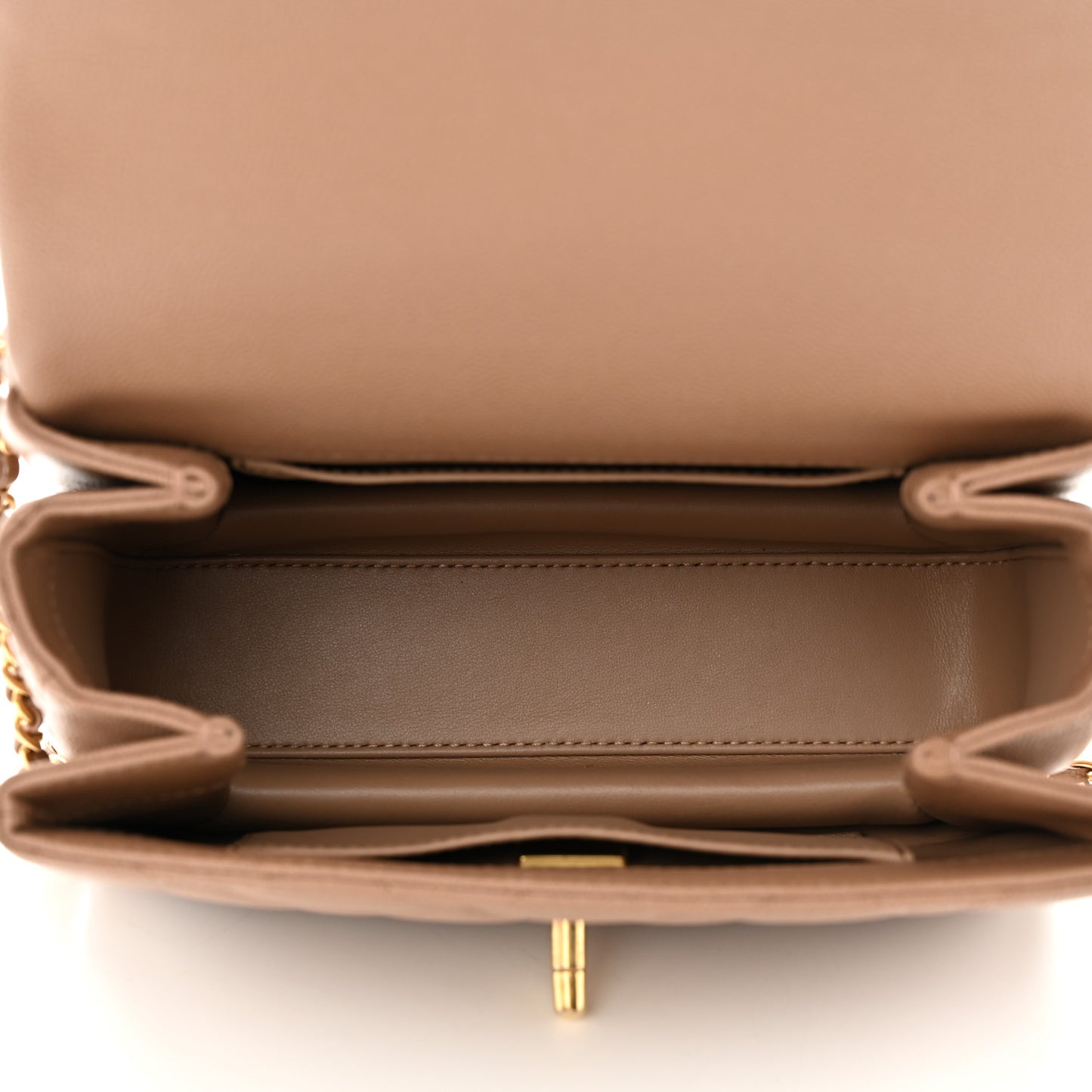 Caviar Quilted Mini Coco First Flap Beige