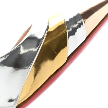 Christian Louboutin Nappa Patent Veau Mirror Eklectica 120 Pumps 37 Silver 11 of 14