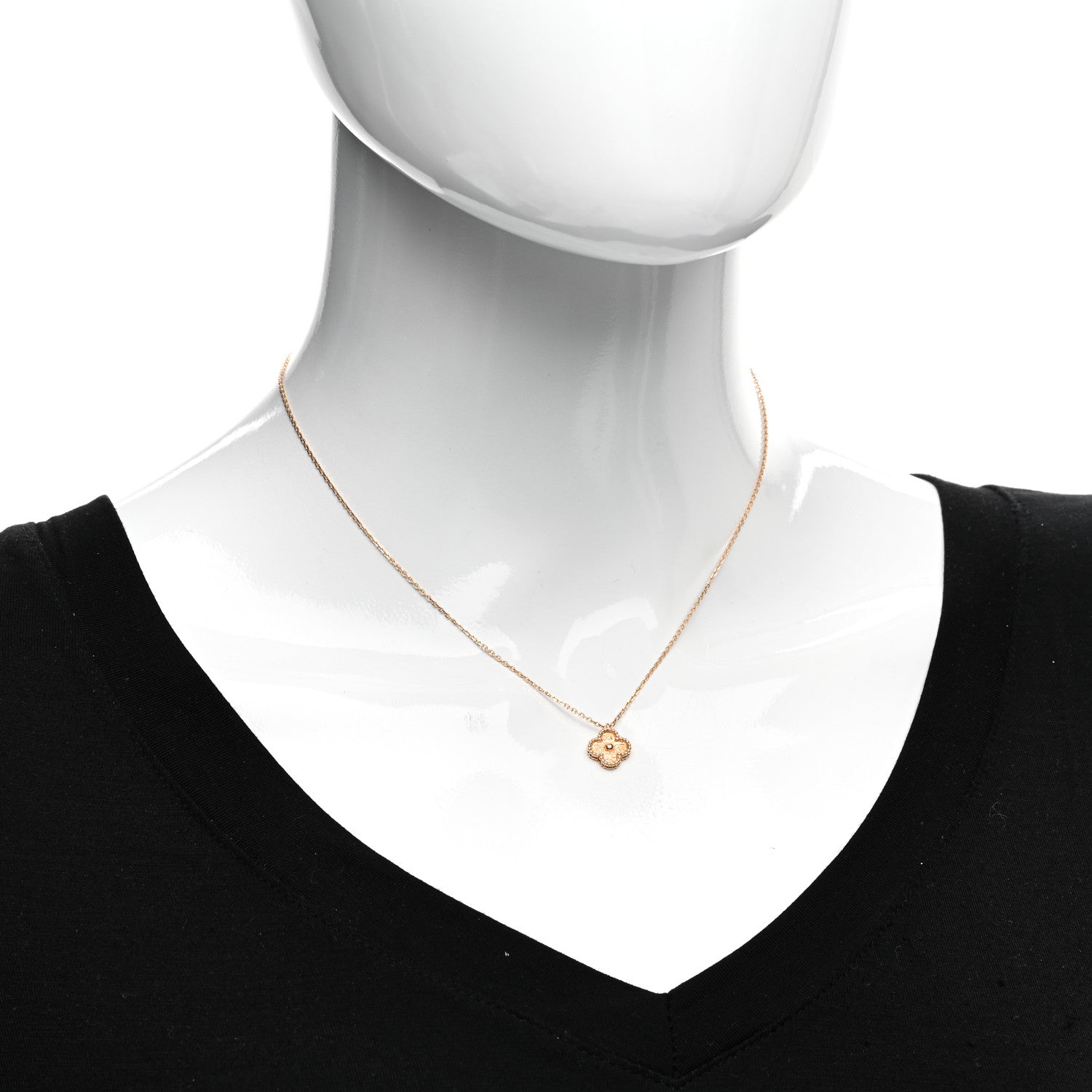 Van Cleef & Arpels 18K Rose Gold Sweet Alhambra Pendant Necklace 2 of 5