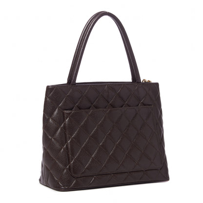 Chanel Caviar Quilted Medallion Tote Dark Brown 2 of 9