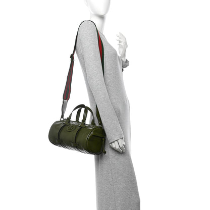 Gucci Piuma Lux Energy Monochrome Web Duffle Bag Green 2 of 10