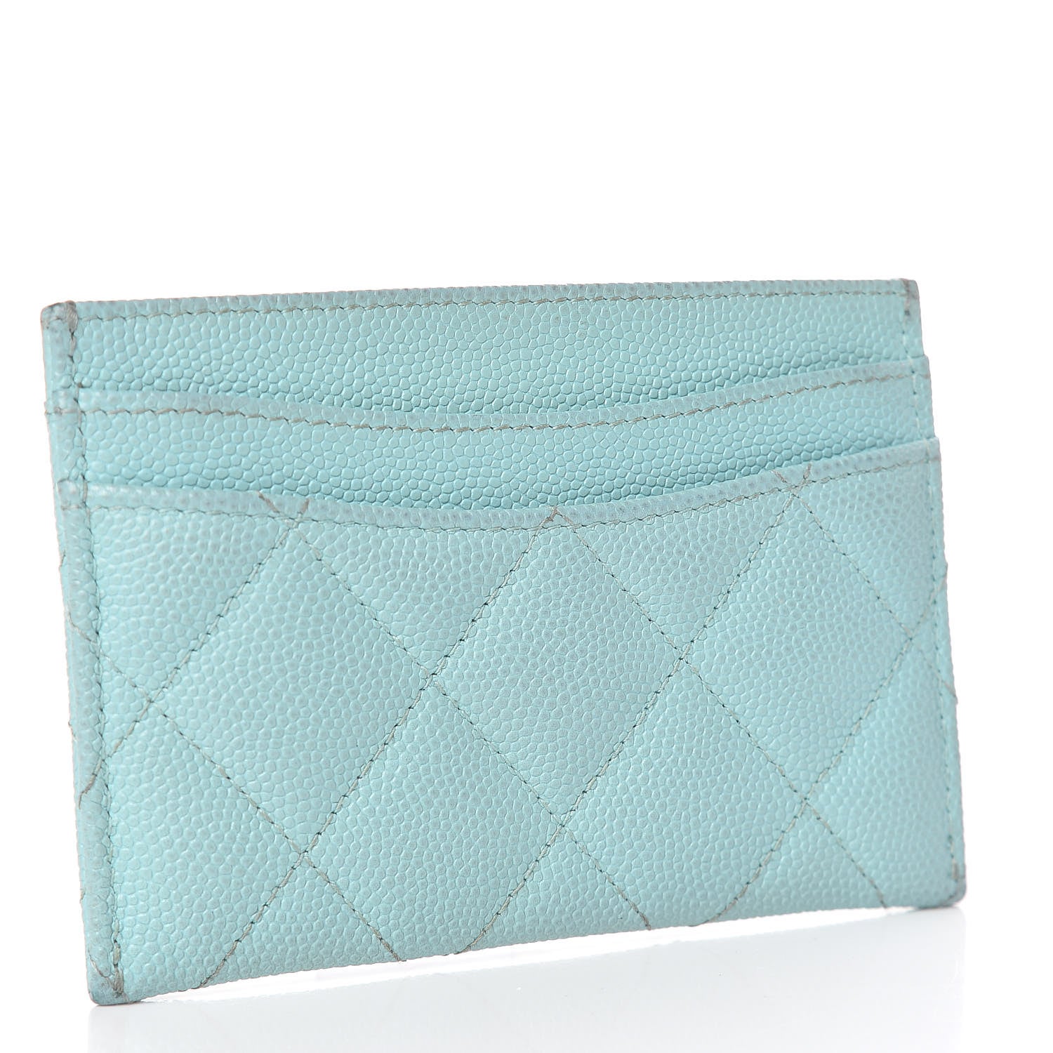 Chanel Caviar Quilted Card Holder Light Blue 3 of 20