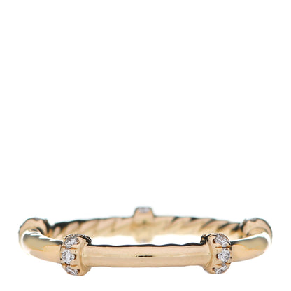 David Yurman 18K Yellow Gold Diamond 1.7mm Astor Single Row Ring 47 4 3 of 5