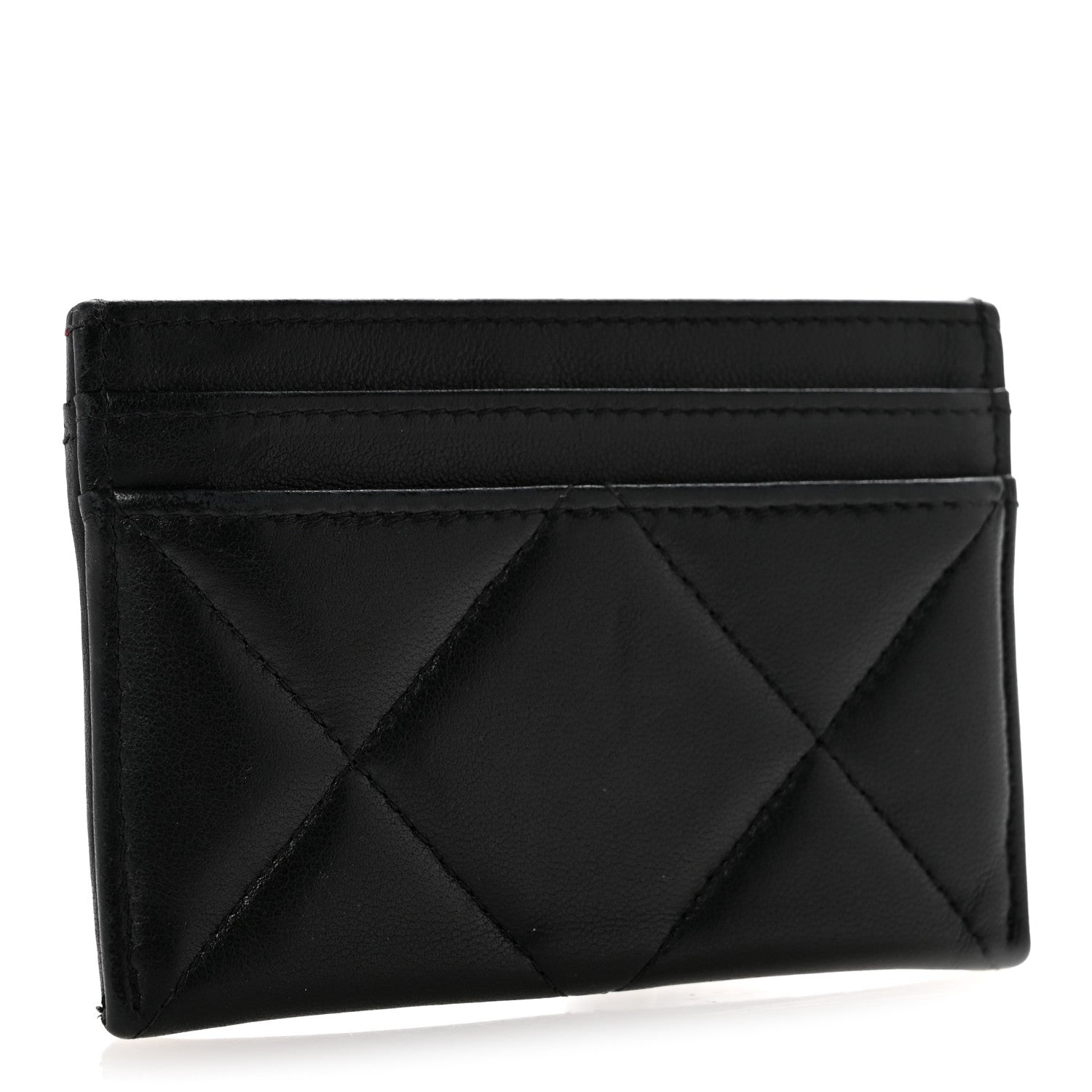 Chanel Lambskin Quilted Chanel 19 Card Holder Black 3 of 12