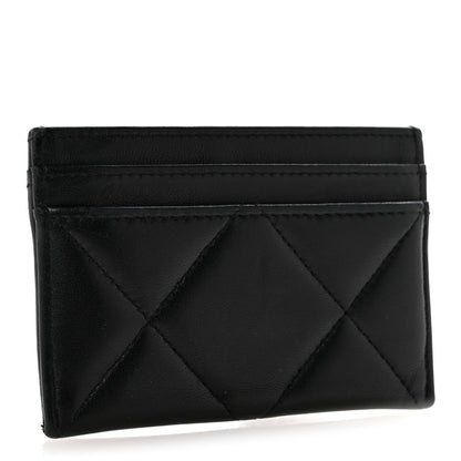 Chanel Lambskin Quilted Chanel 19 Card Holder Black 3 of 12