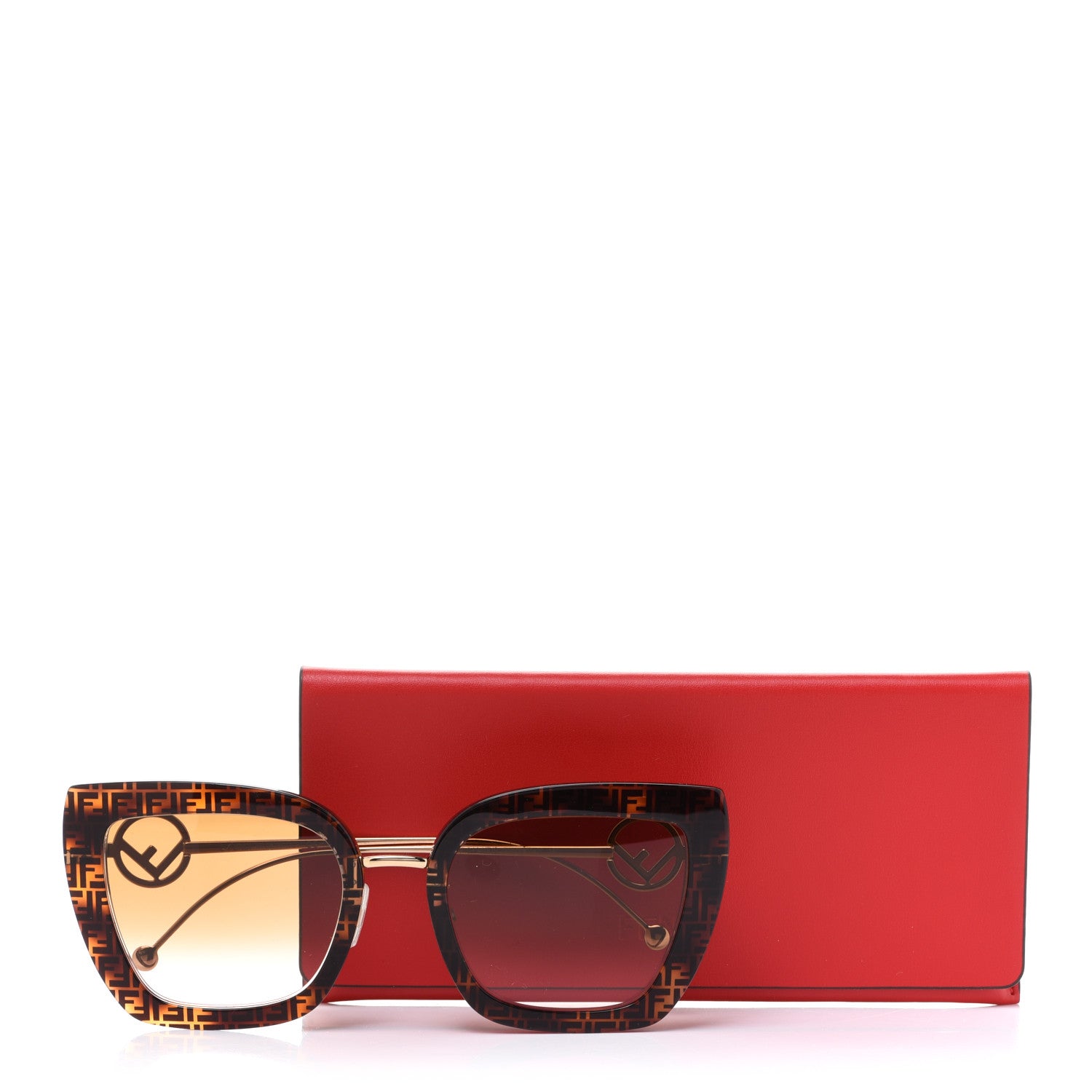 Fendi Acetate Metal F is Fendi FF Square Cat Eye Sunglasses FF 0424/F/S Havana 9 of 9