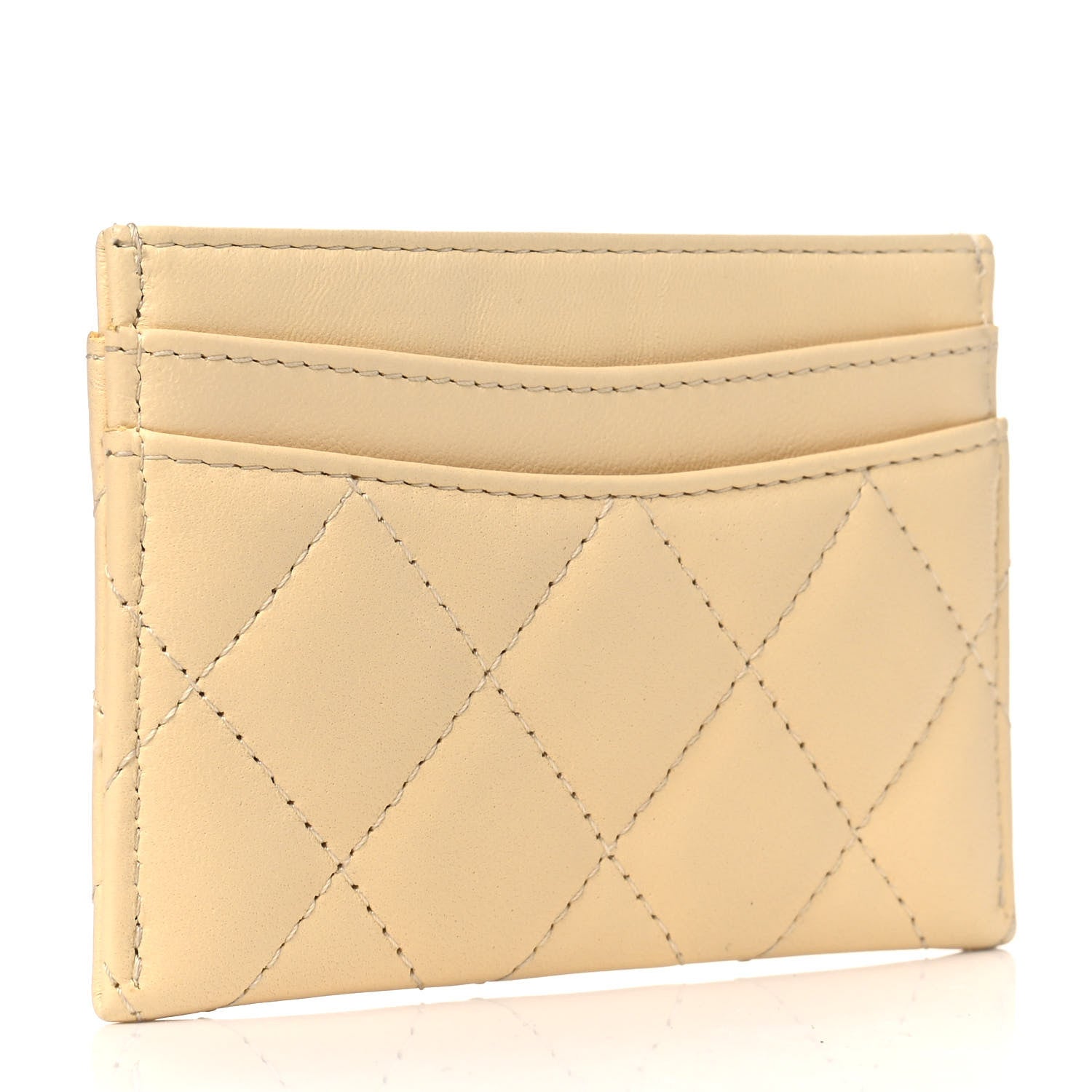 Chanel Lambskin Quilted Card Holder Yellow 2 of 4