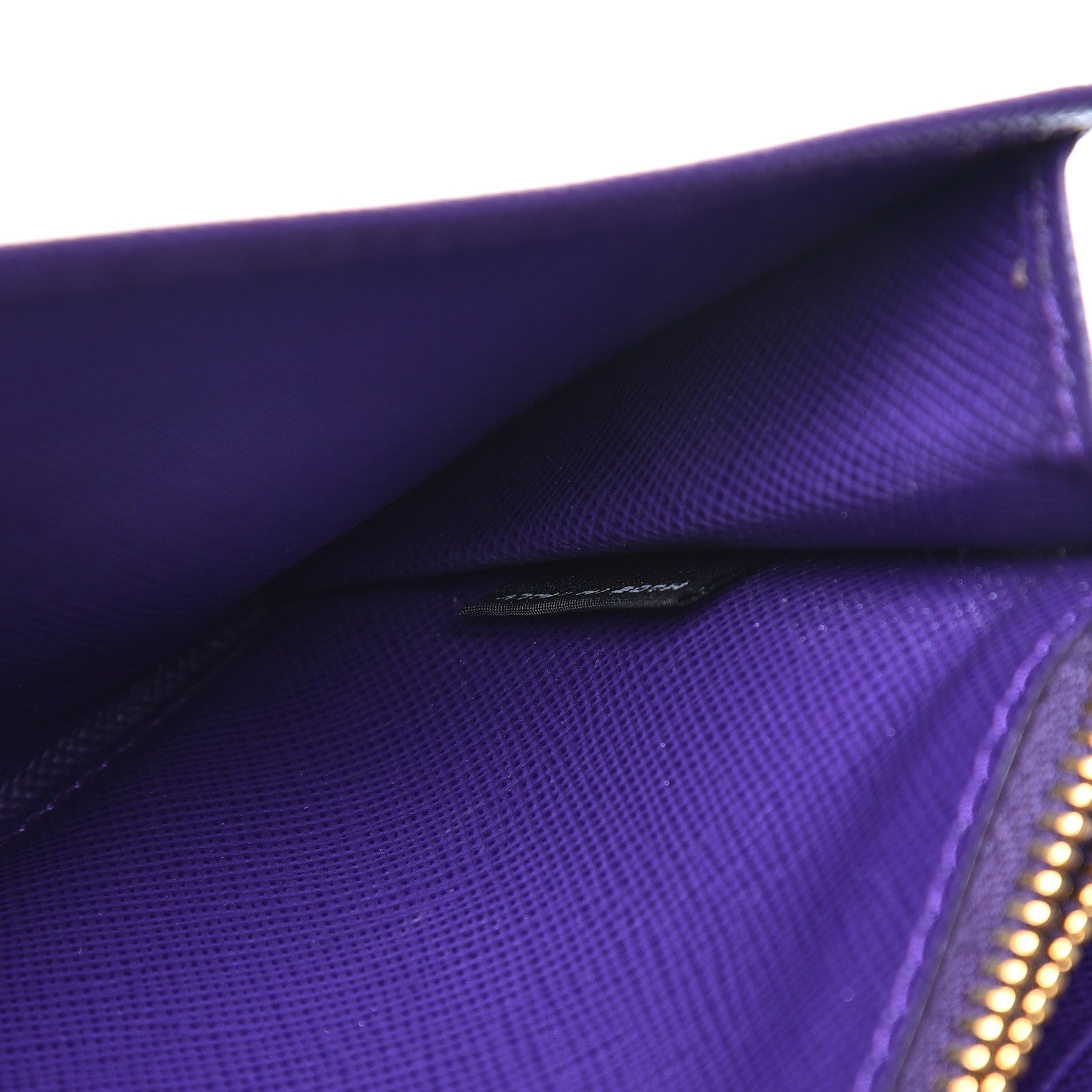 Prada Saffiano Metal Oro Chain Wallet Viola 8 of 13