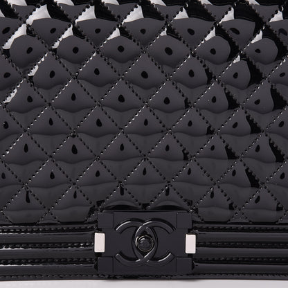 Chanel Patent Calfskin Quilted New Medium Plexiglass Boy Flap Black 8 of 12