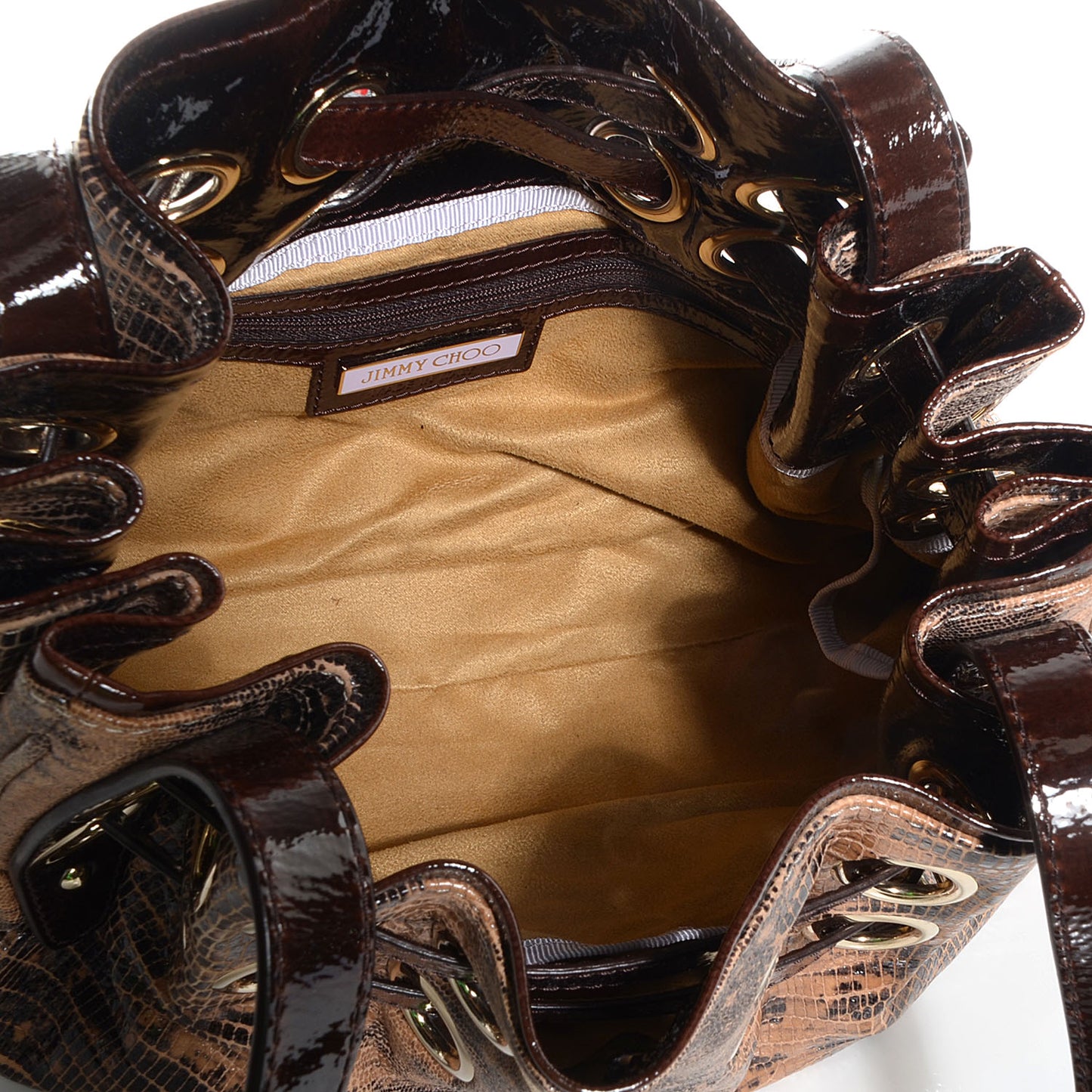 Lizard Embossed Medium Riki Brown