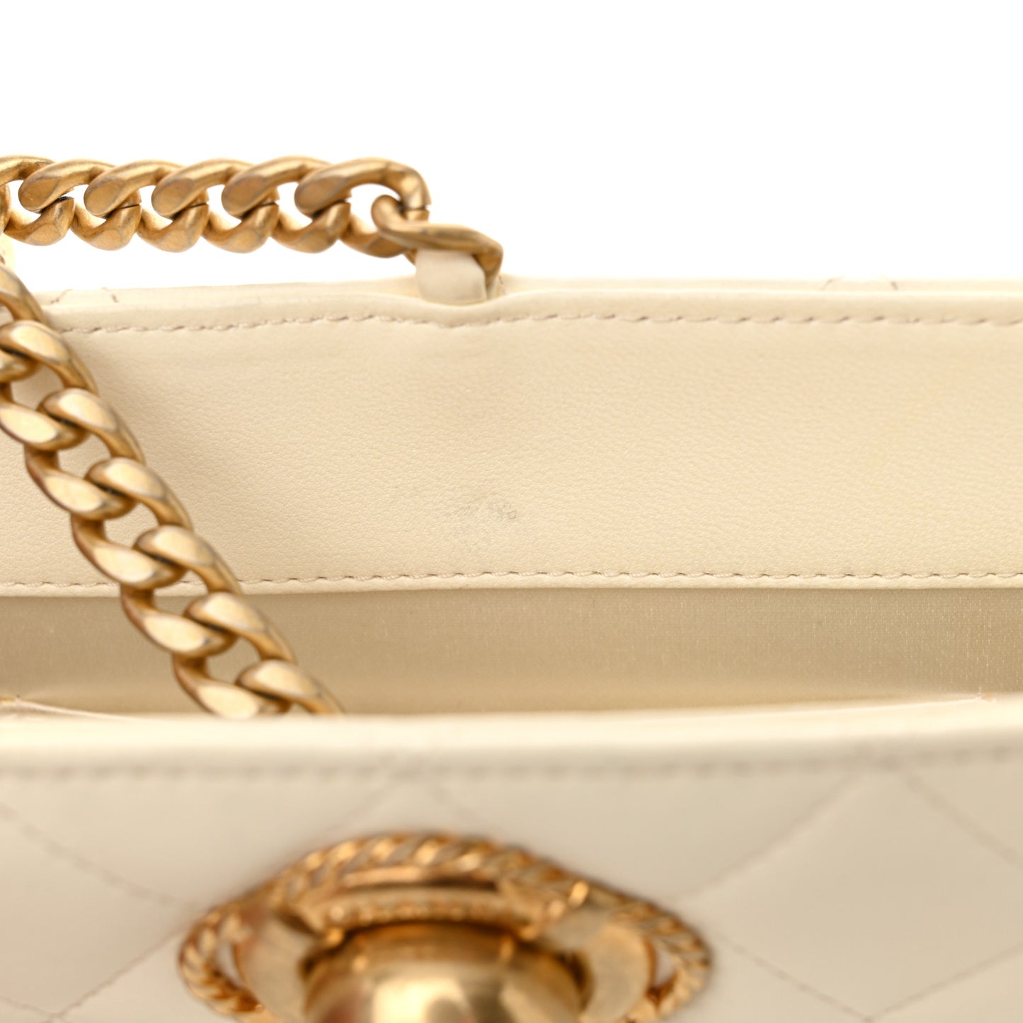 Lambskin Quilted Evening By The Sea Clutch White