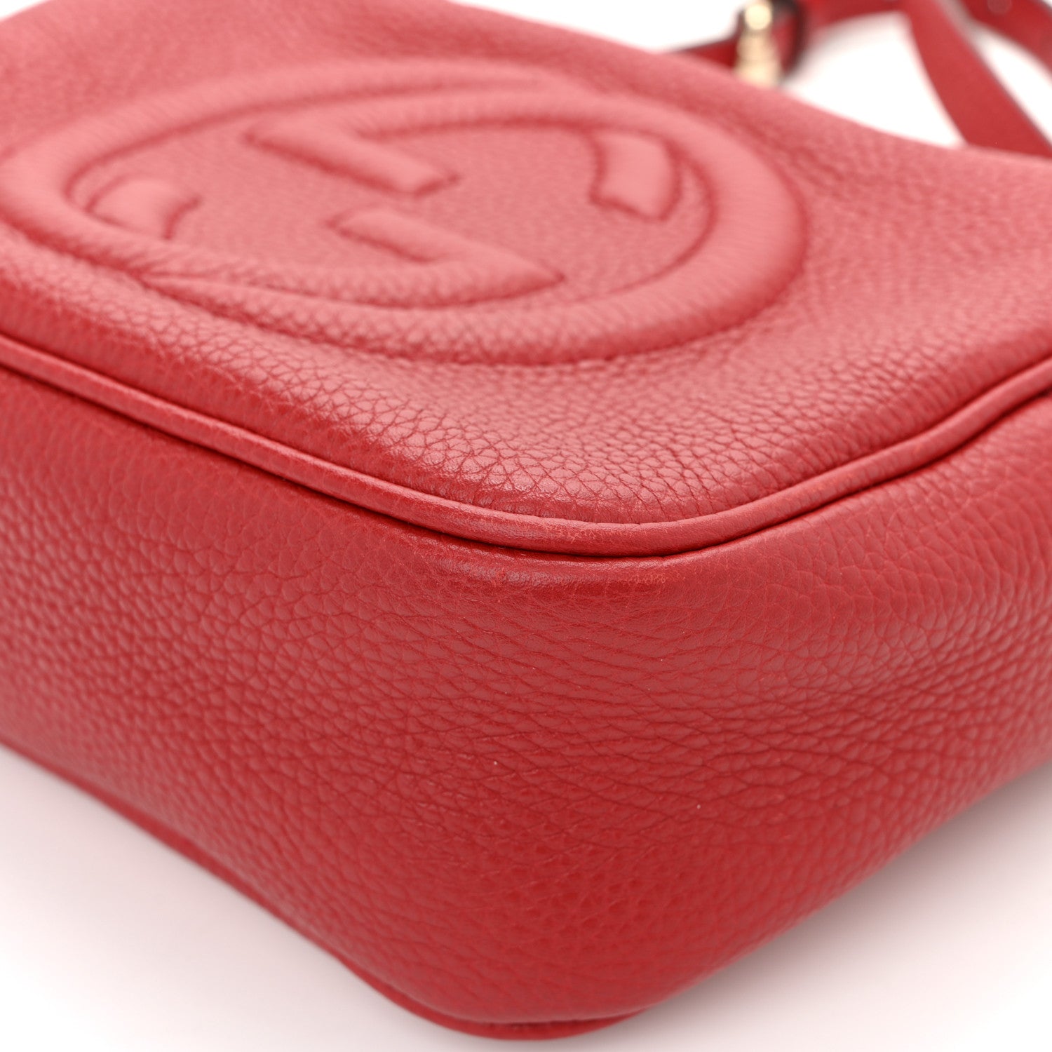 Gucci Pebbled Calfskin Small Soho Disco Bag Tabasco Red 12 of 13