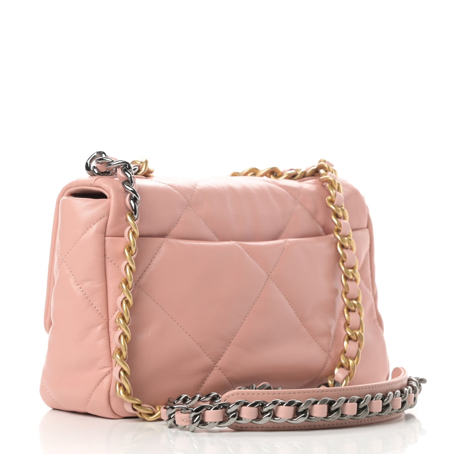 Goatskin Quilted Medium Chanel 19 Flap Light Pink
