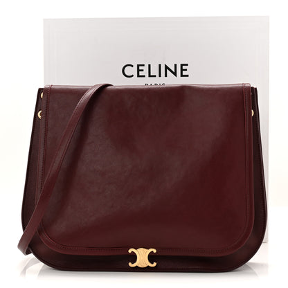 Celine Shiny Lambskin Soft Triomphe Besace Bag Syrah 10 of 10