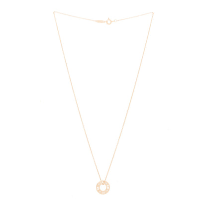Tiffany 18K Rose Gold Diamond Atlas Pierced Pendant Necklace 2 of 5