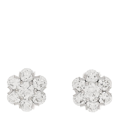 Van Cleef & Arpels 18K White Gold Diamond Fleurette Earrings 1 of 4